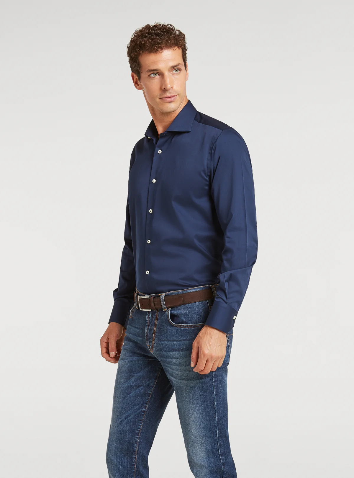 Camicia in cotone tinta unita - Image 2