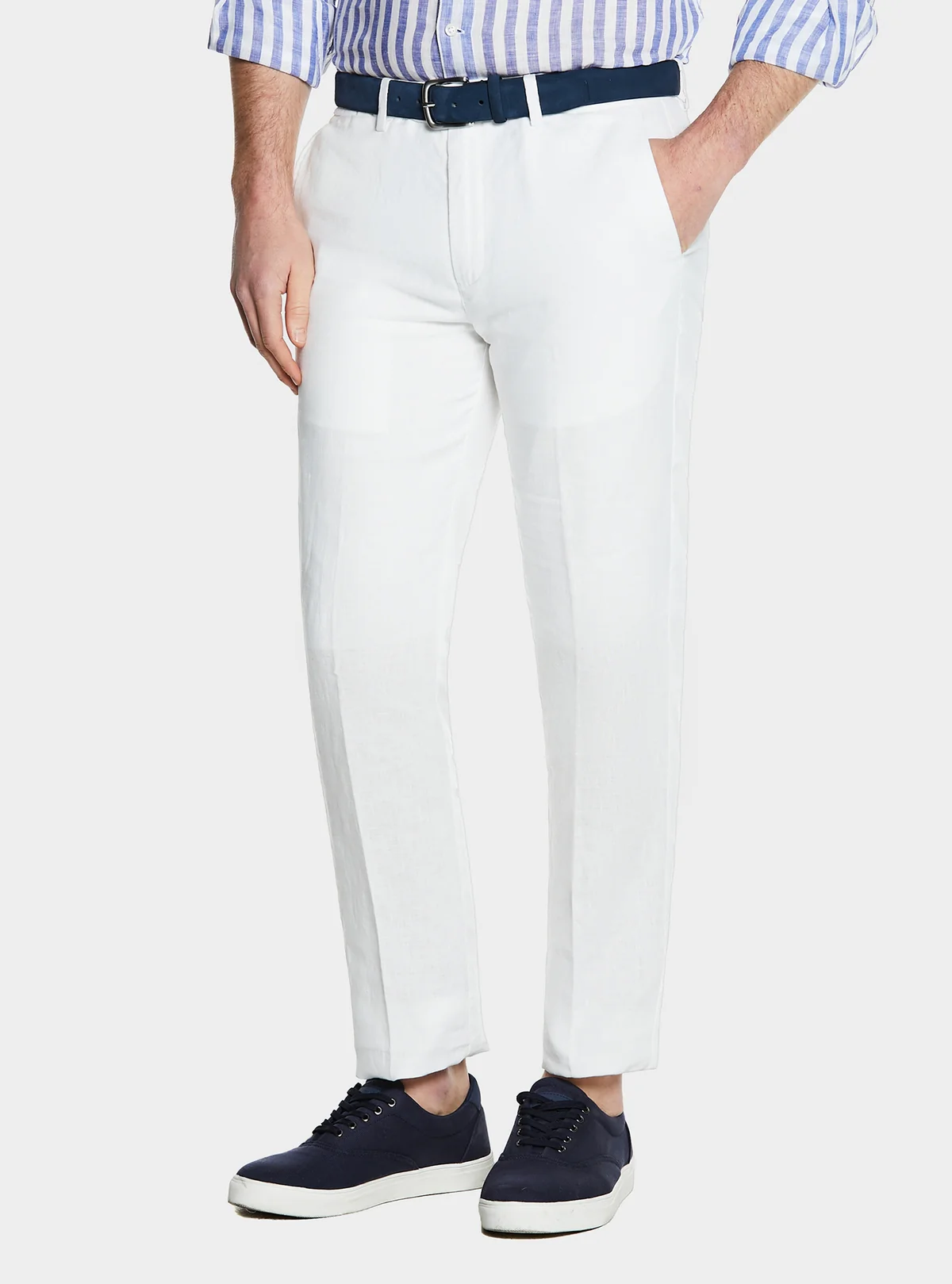 Pantalone in puro lino stone wash