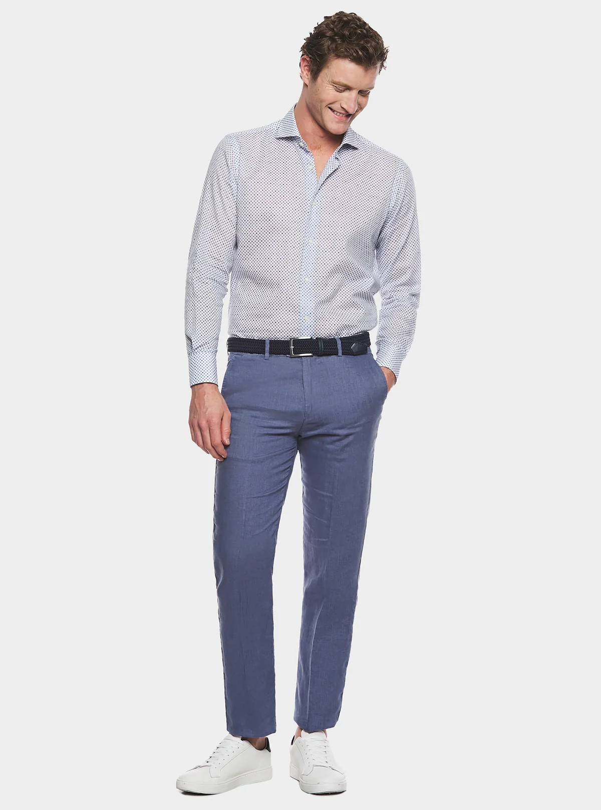 Pantalone in puro lino stone wash