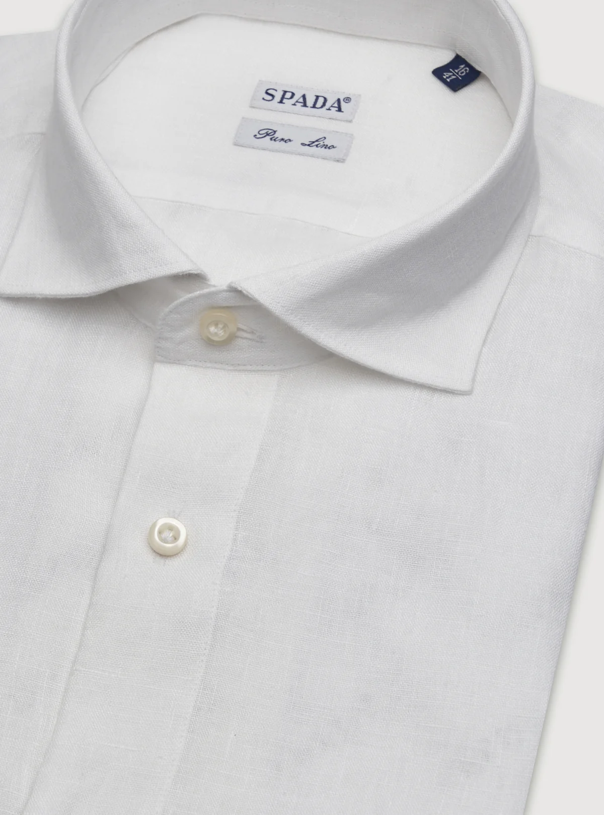 Camicia collo francese in lino tinta unita. - Image 3