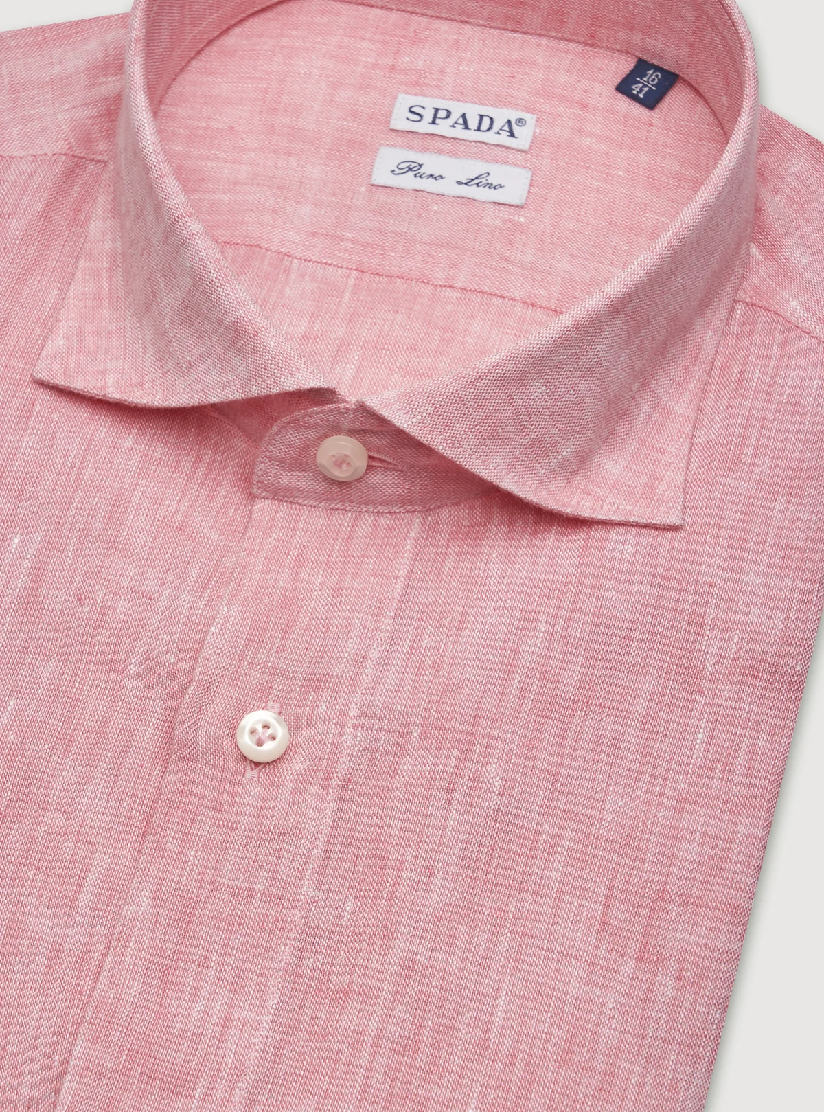 Camicia collo francese in lino tinta unita. - Image 3