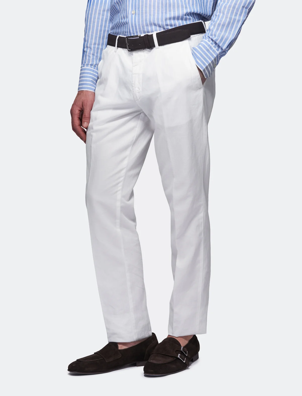 Pantalone chinos in cotone e lino - Image 4