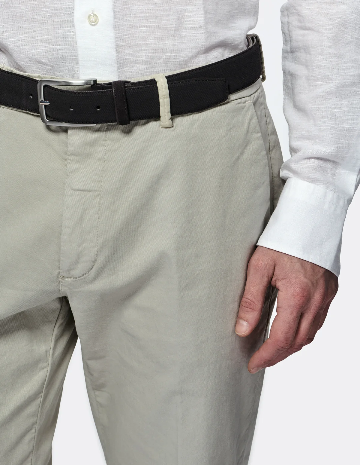 Pantalone chinos in cotone e lino
