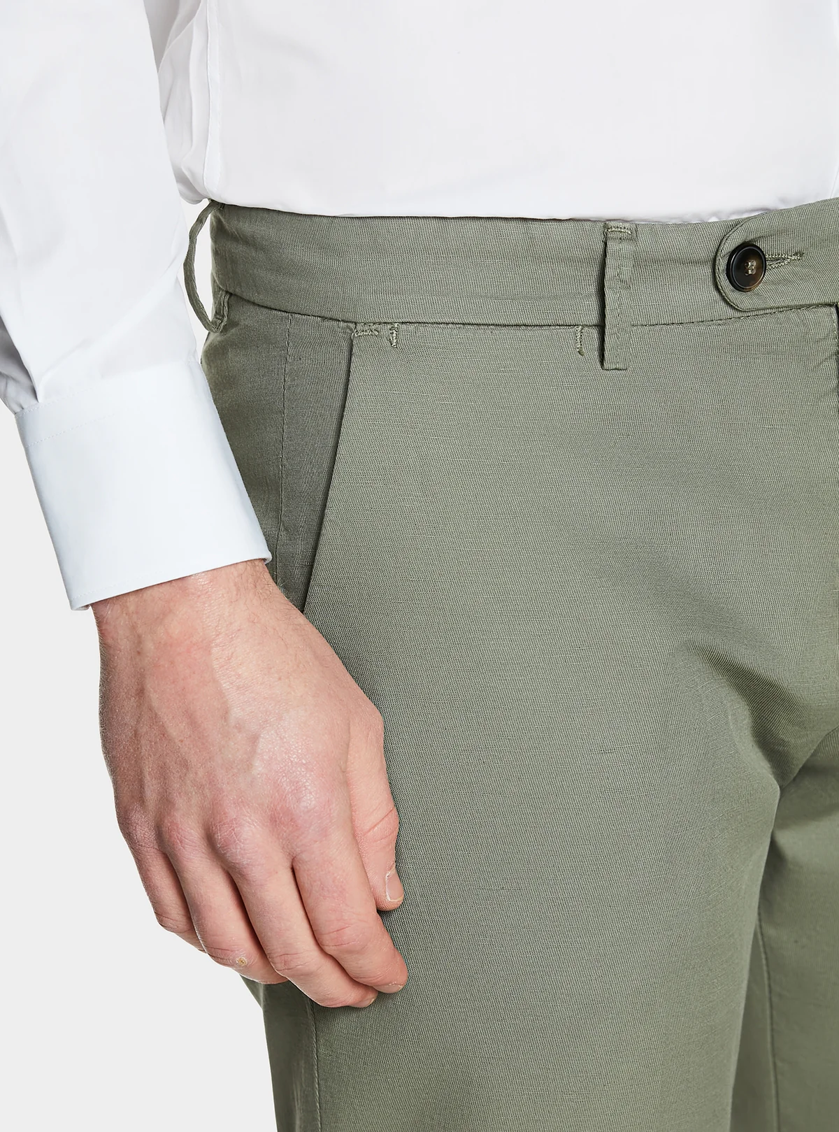 Pantalone chinos in cotone e lino - Image 2