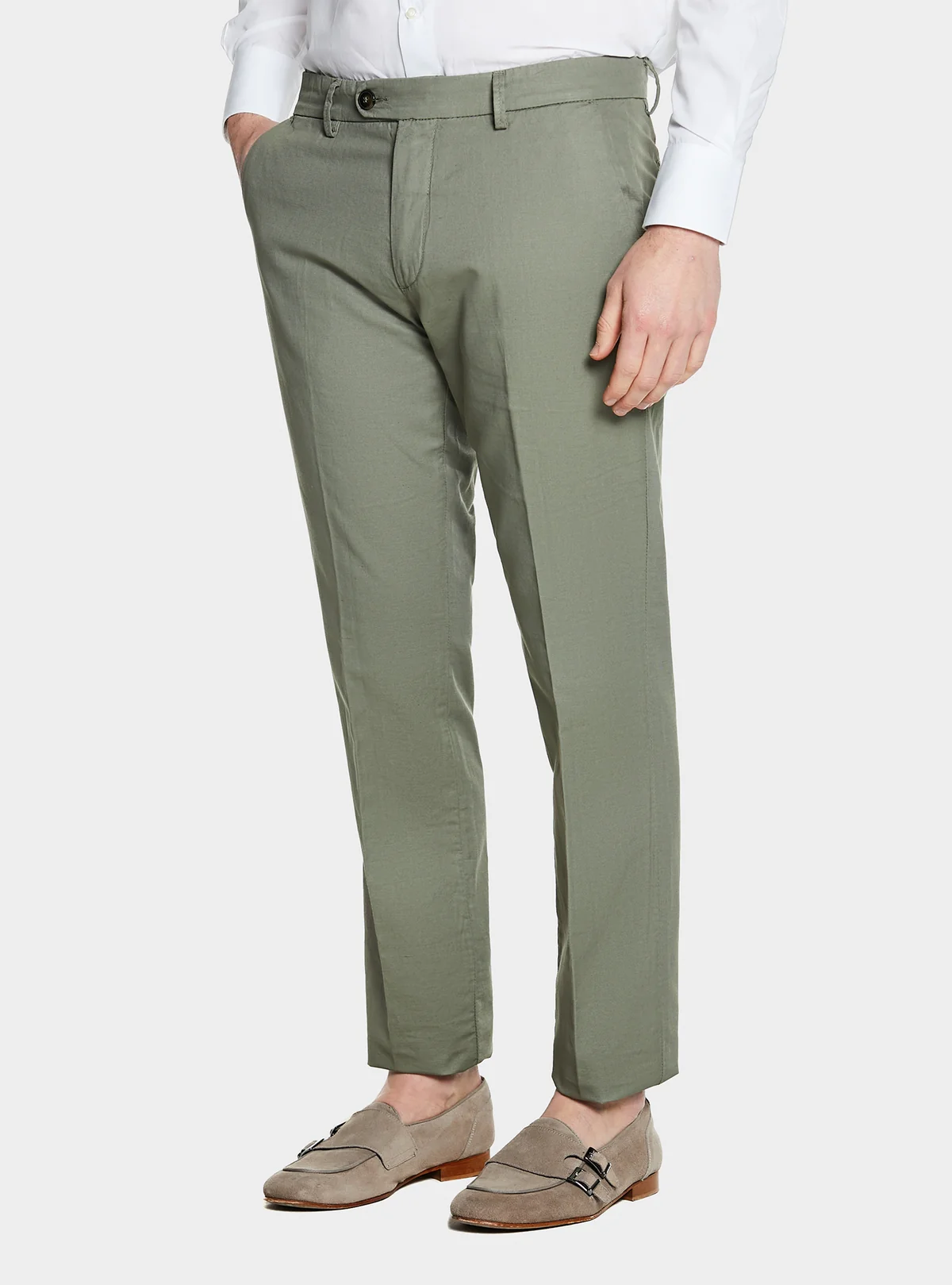 Pantalone chinos in cotone e lino - Image 4