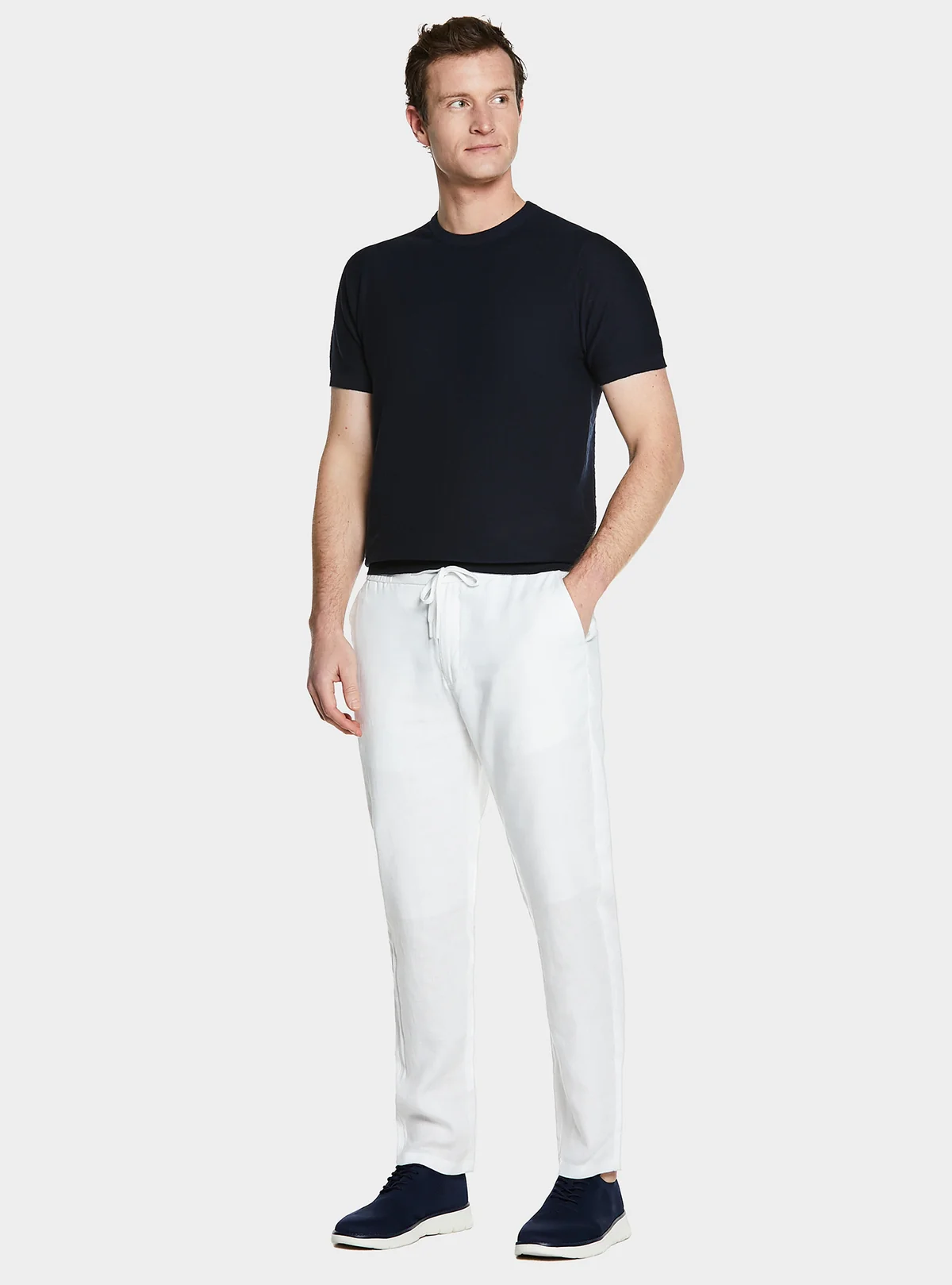 Pantalone in puro lino con coulisse - Image 4