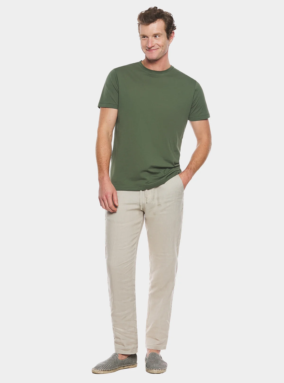 Pantalone in puro lino con coulisse