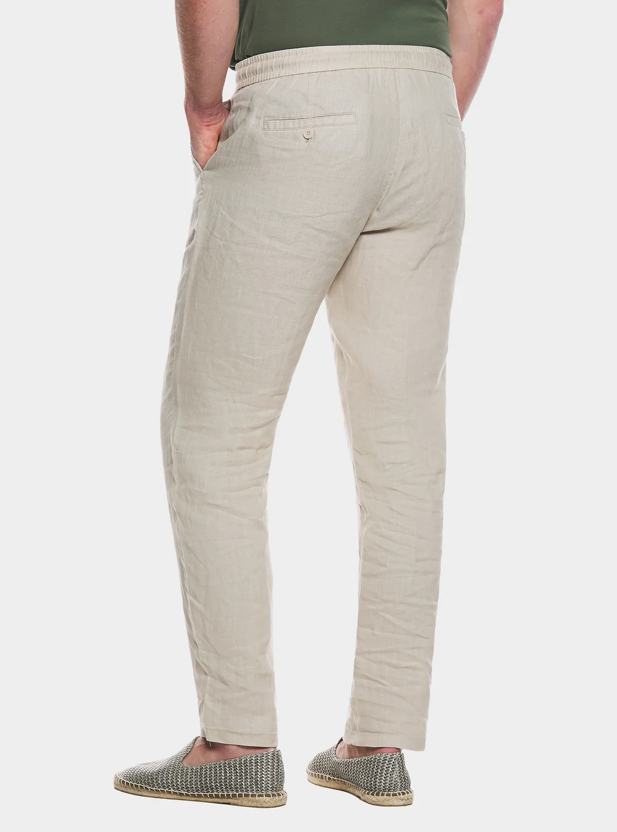 Pantalone in puro lino con coulisse - Image 3