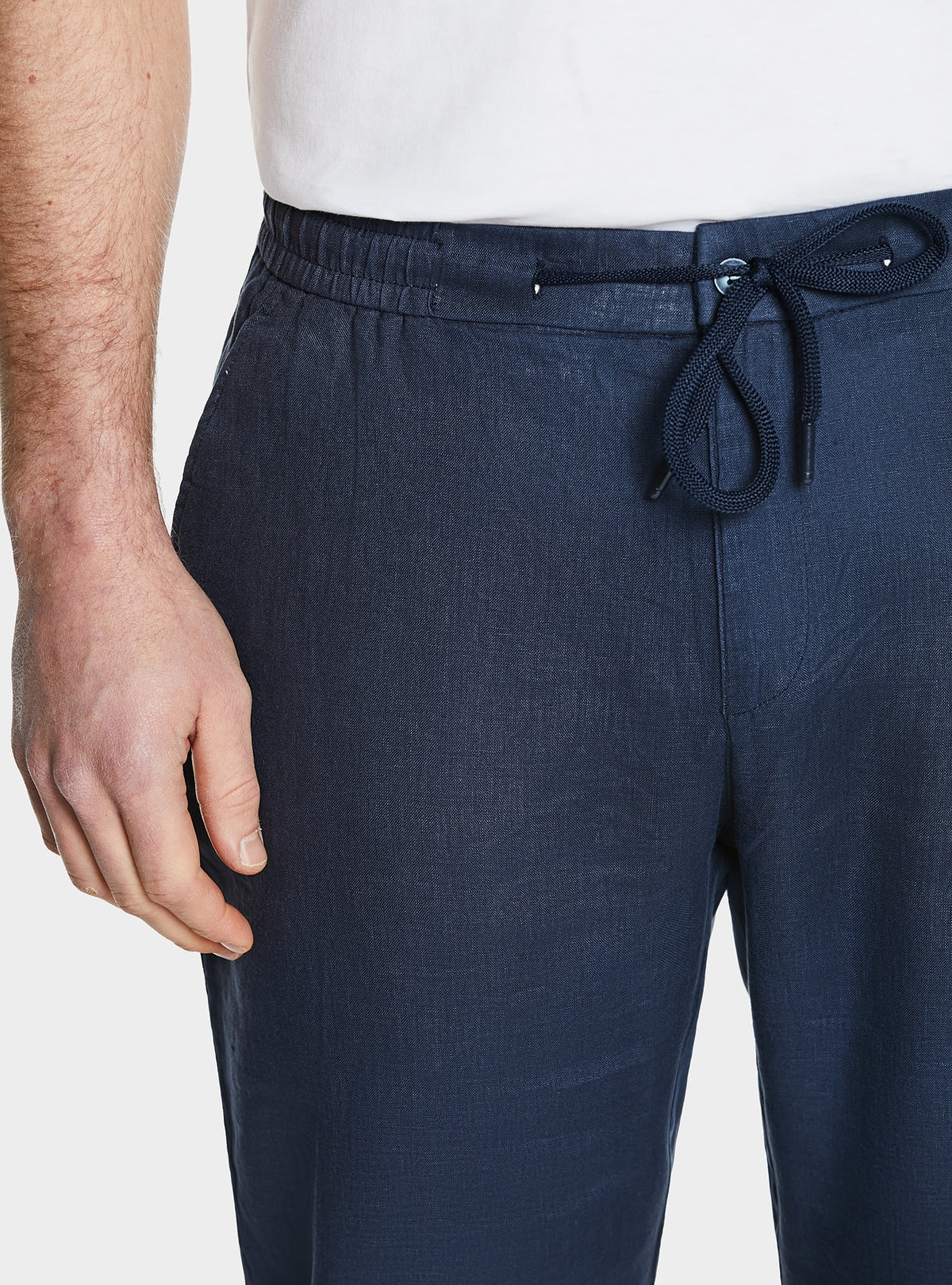 Pantalone in puro lino con coulisse - Image 2