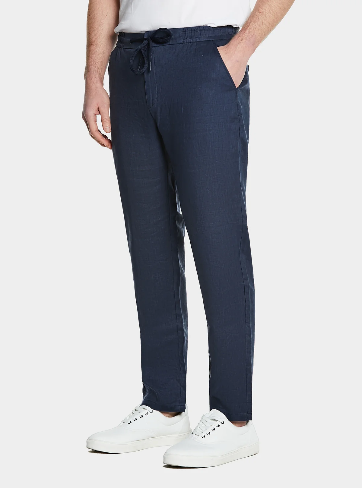 Pantalone in puro lino con coulisse - Image 4