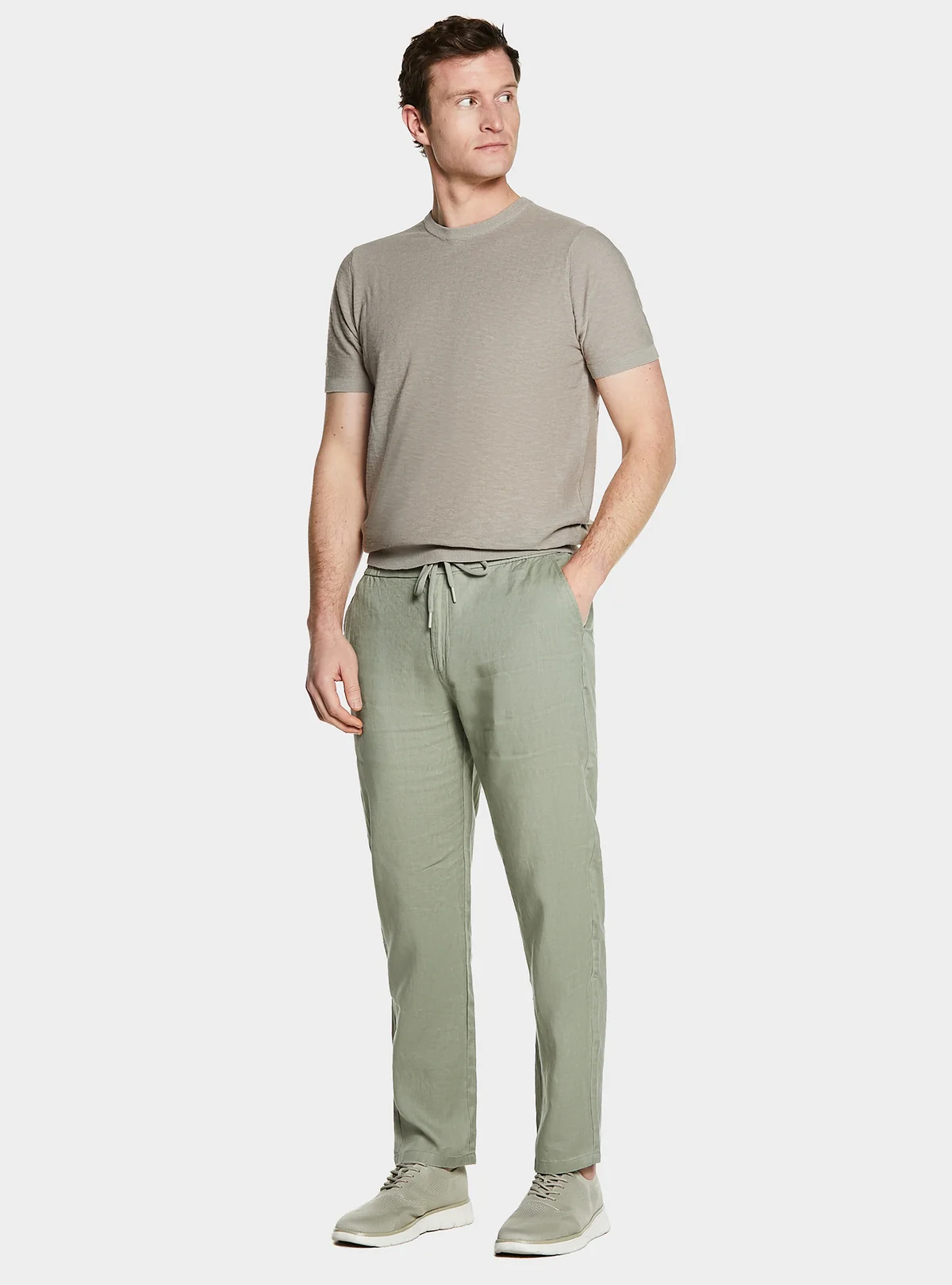 Pantalone in puro lino con coulisse - Image 4