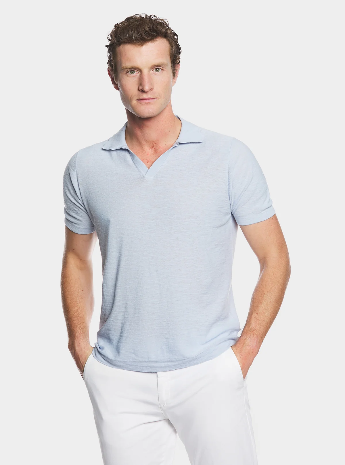 Polo in maglia cotone e lino - Image 3