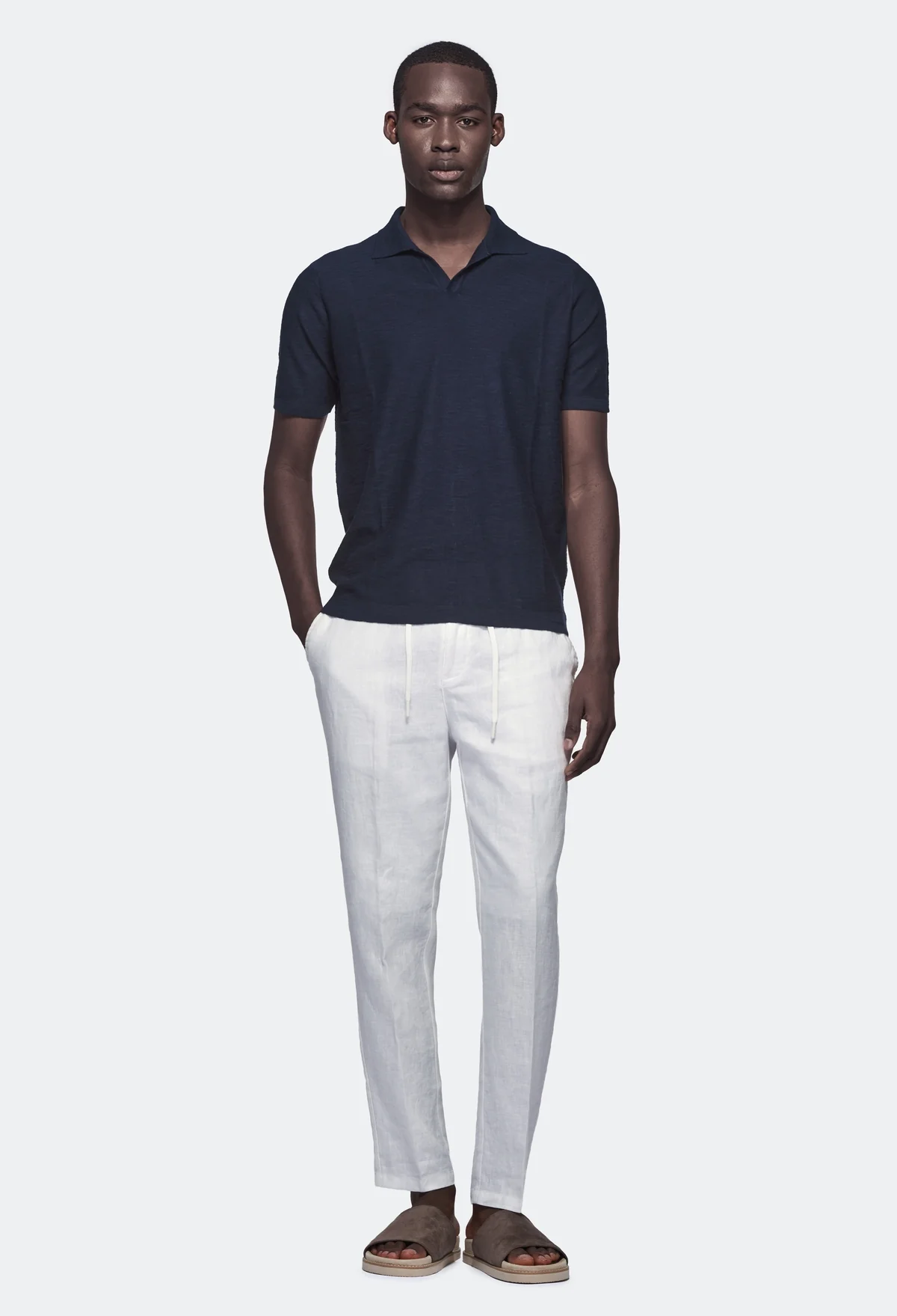 Polo in maglia cotone e lino - Image 3