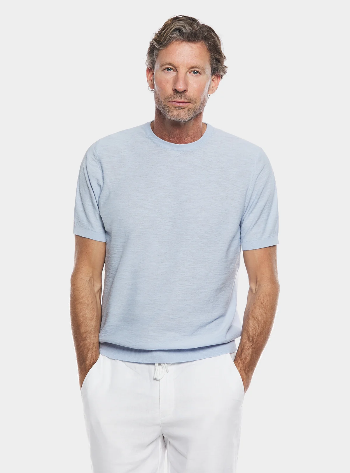 Maglia girocollo in cotone lino. - Image 3