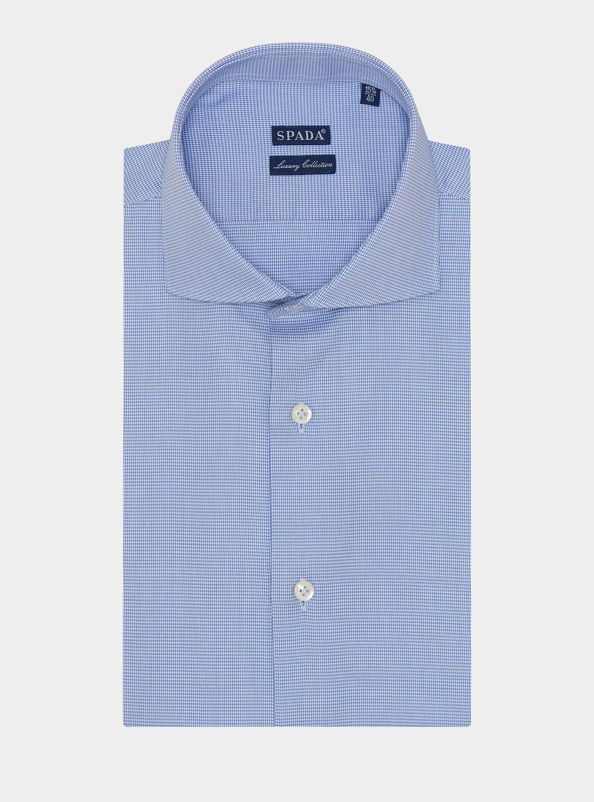 Camicia collo francese in cotone a quadretti