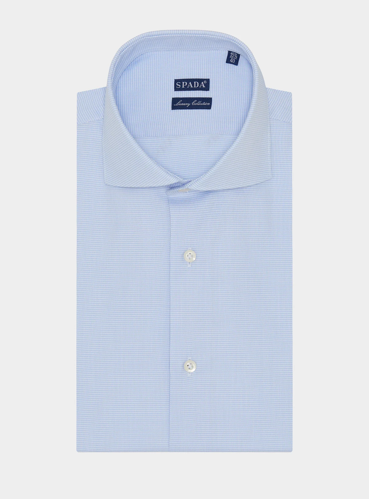 Camicia collo francese in cotone a quadretti
