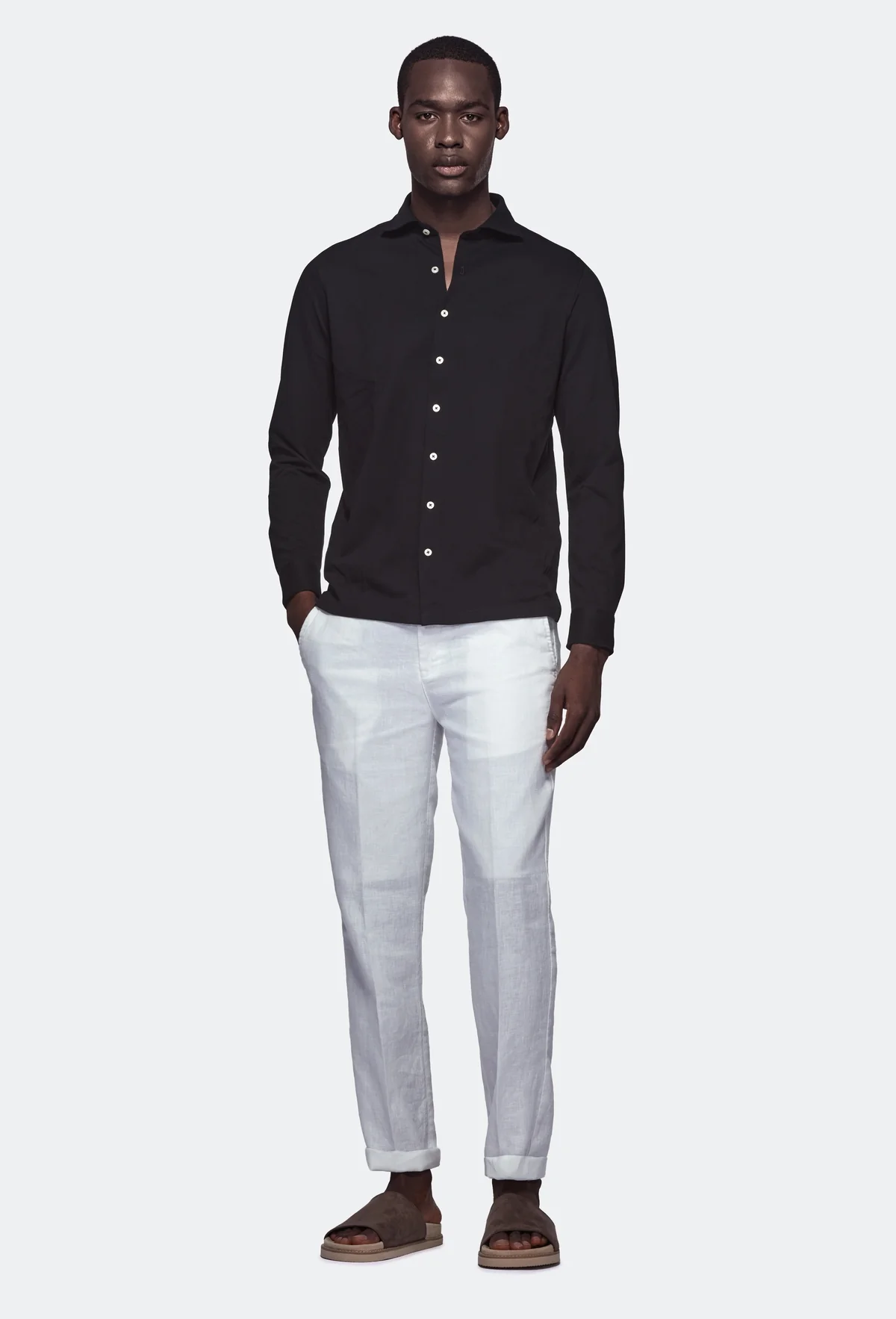 Polo camicia in cotone piquet. - Image 3