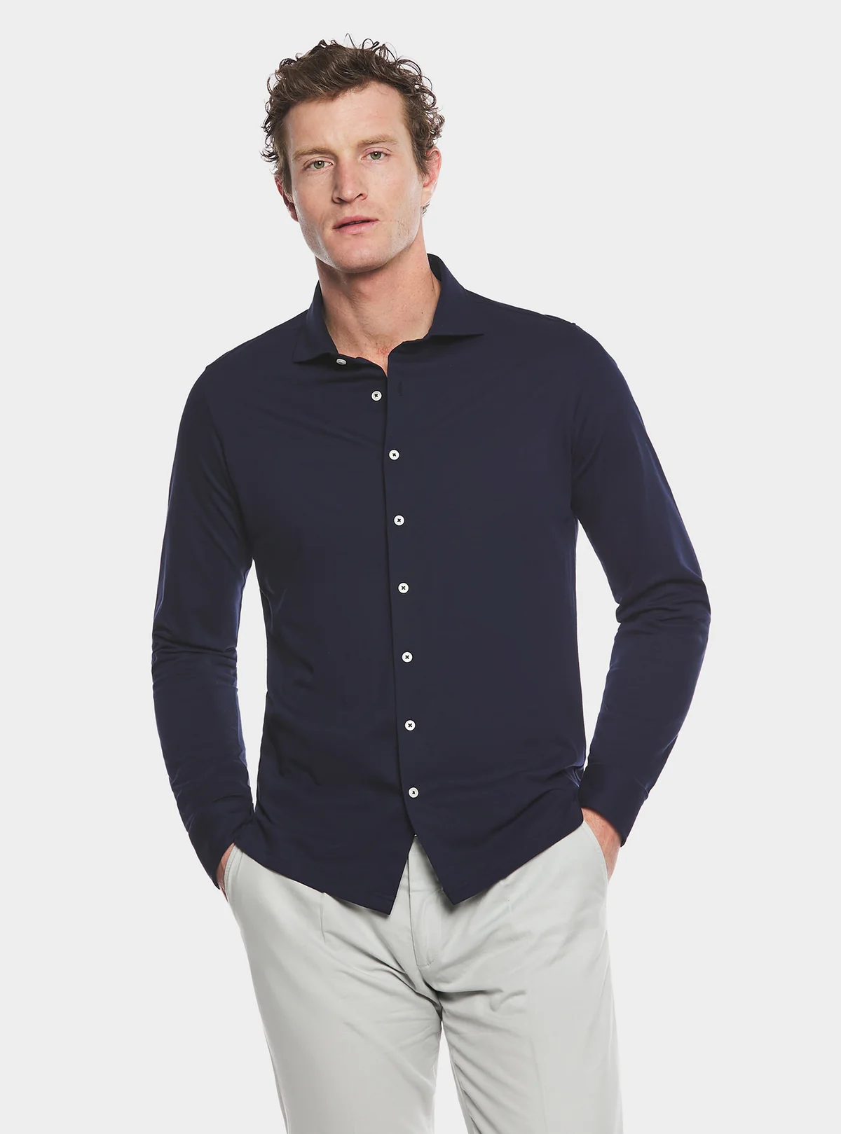Polo camicia in cotone piquet. - Image 3