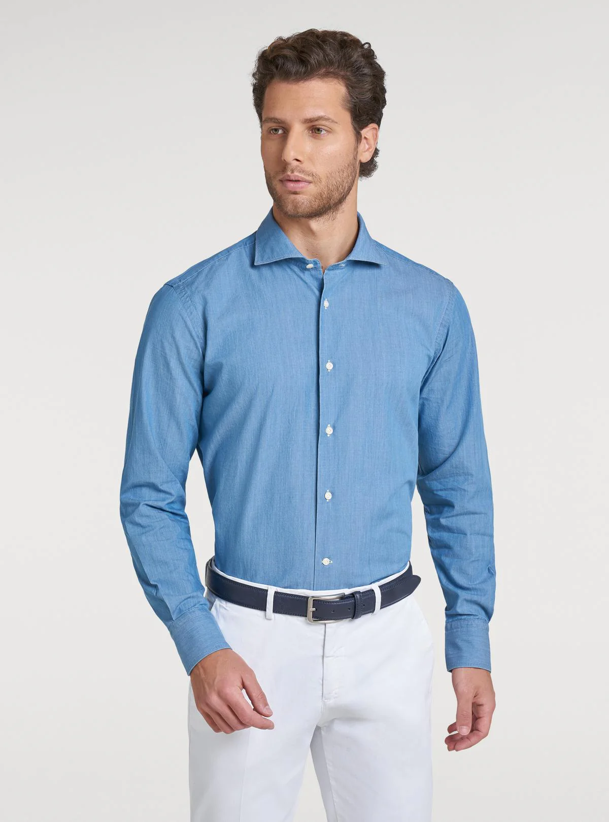 Camicia collo francese effetto denim - Image 3