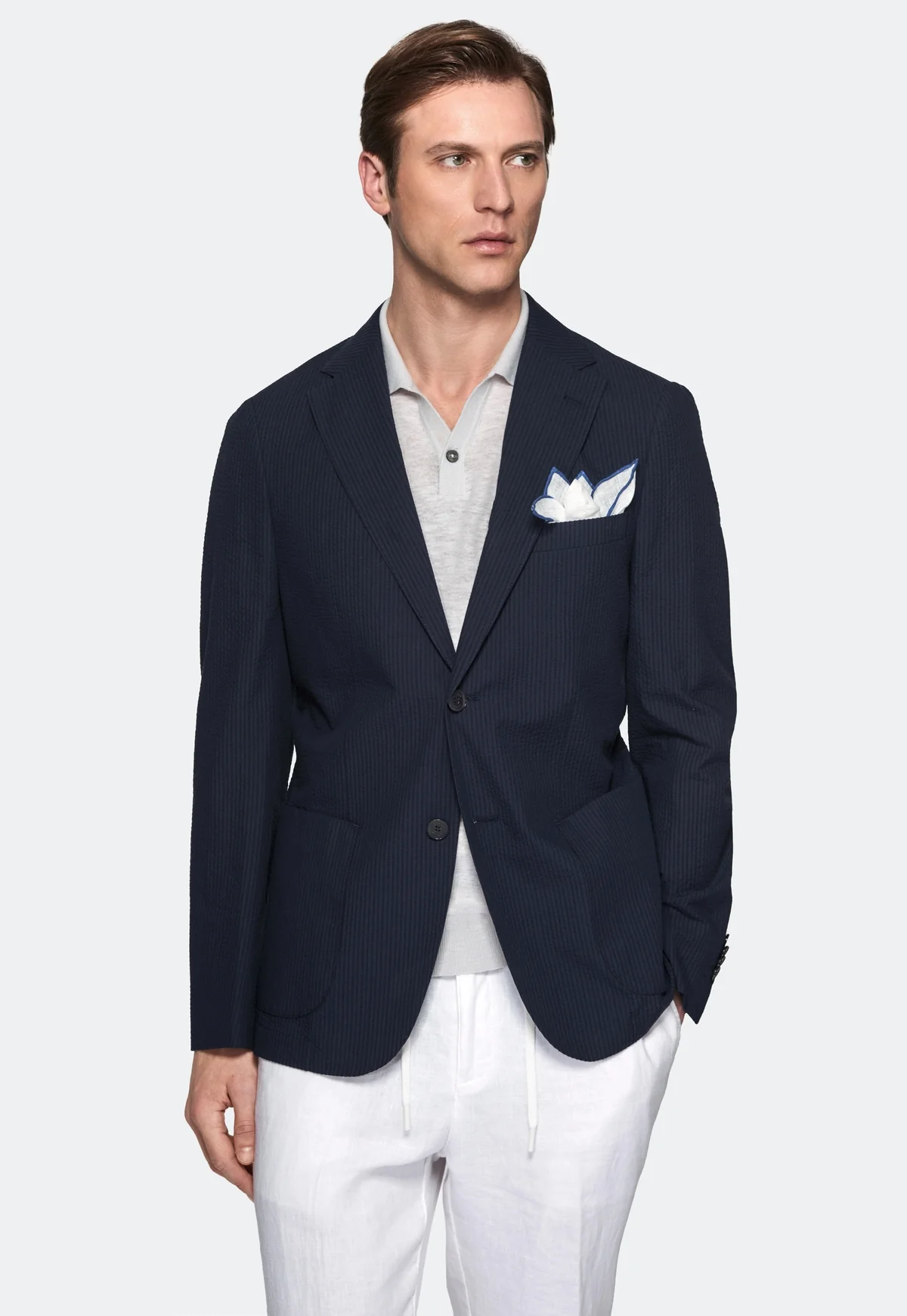 Giacca in misto cotone rigata - Image 3