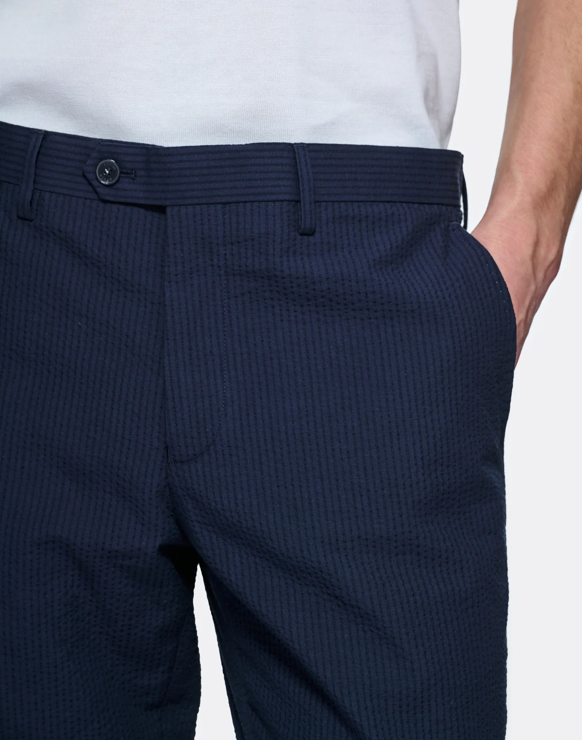 Pantalone seersucker in misto cotone - Image 2