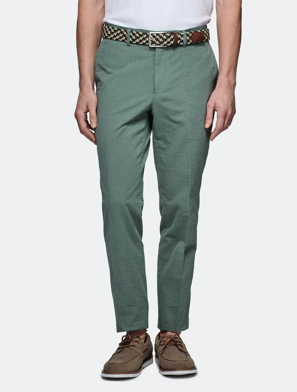 Pantalone seersucker in misto cotone