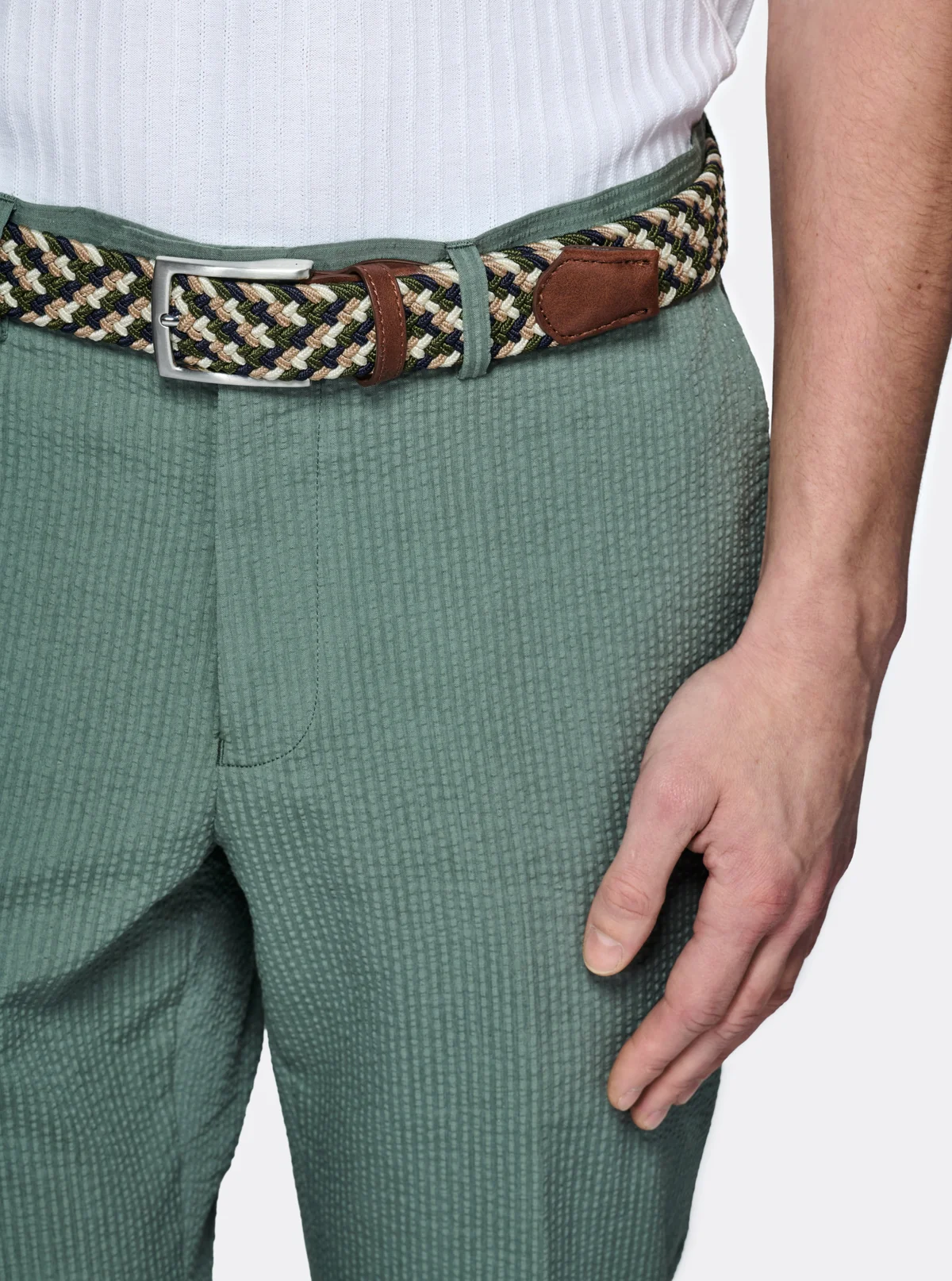 Pantalone seersucker in misto cotone - Image 2