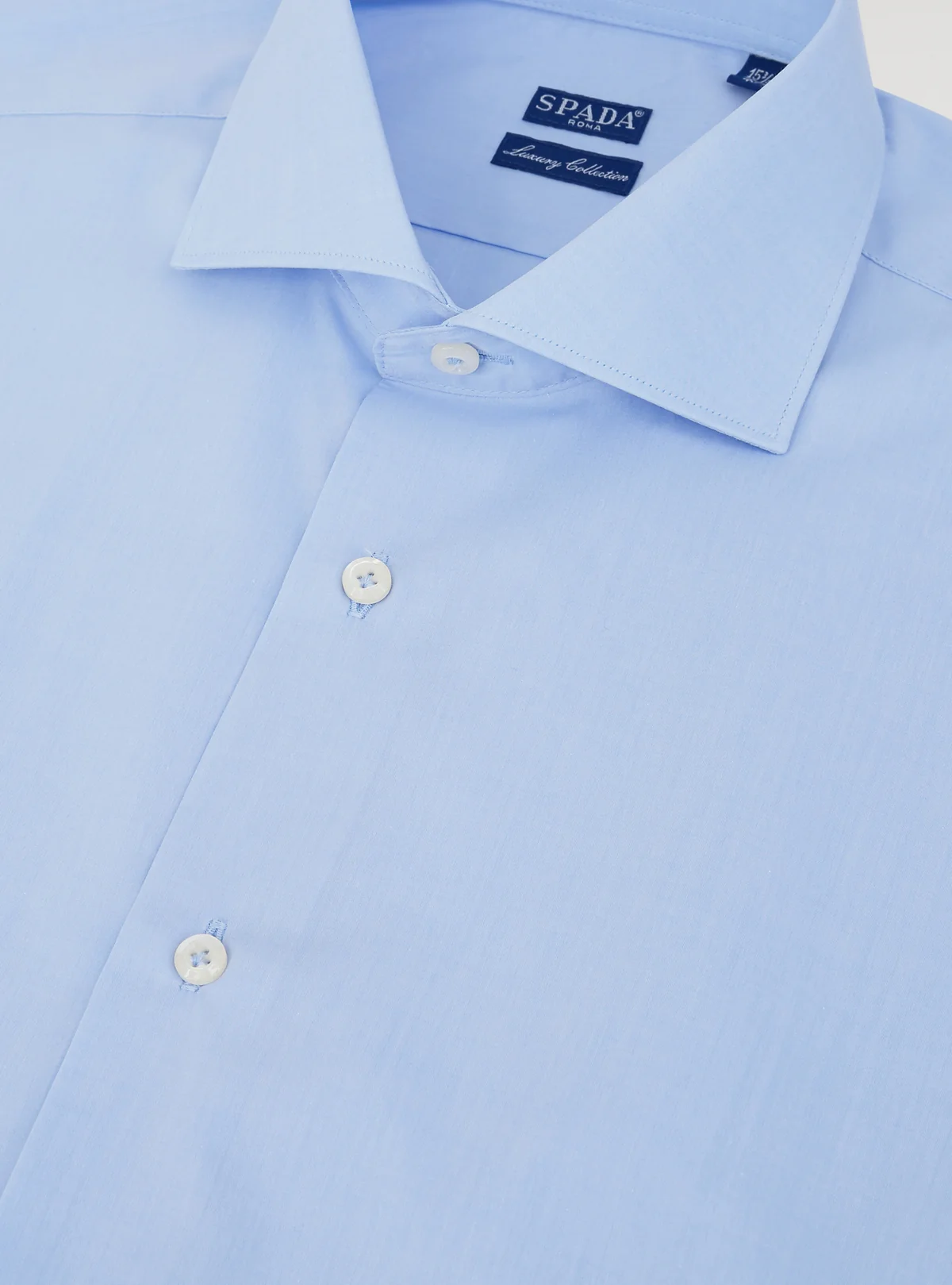 Camicia collo francese in puro cotone tinta unita - Image 2