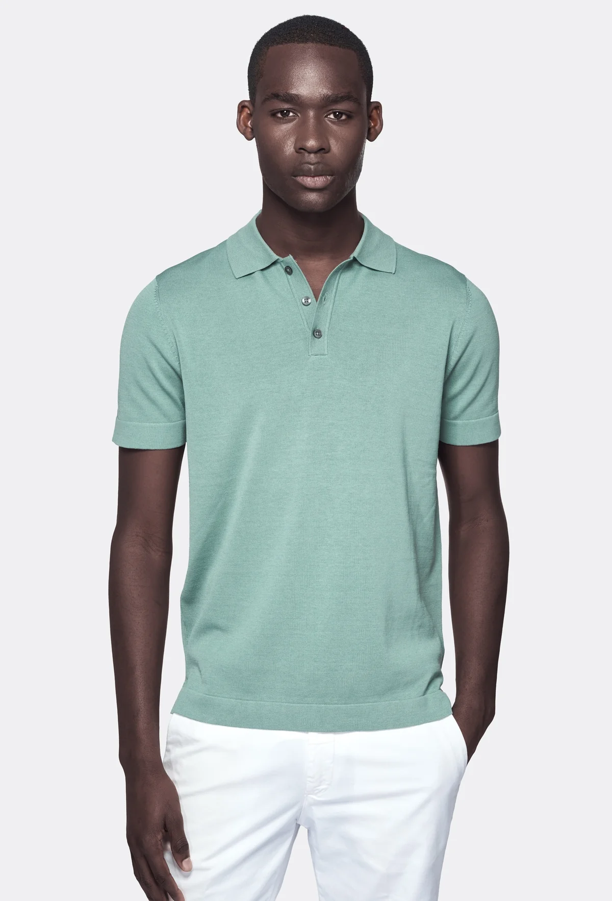 Polo in cotone e seta