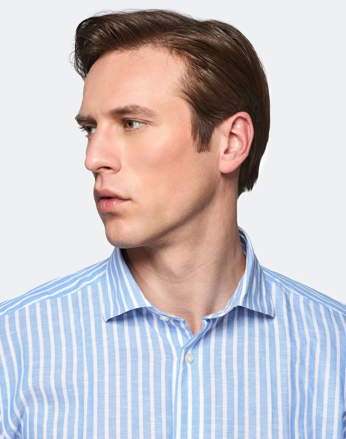 Camicia in lino e cotone a righe - Image 3