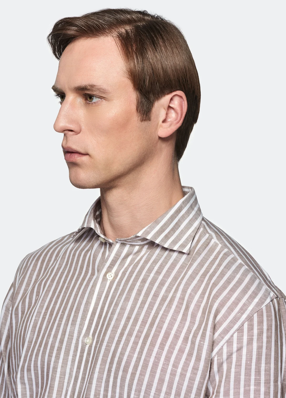 Camicia in lino e cotone a righe - Image 3