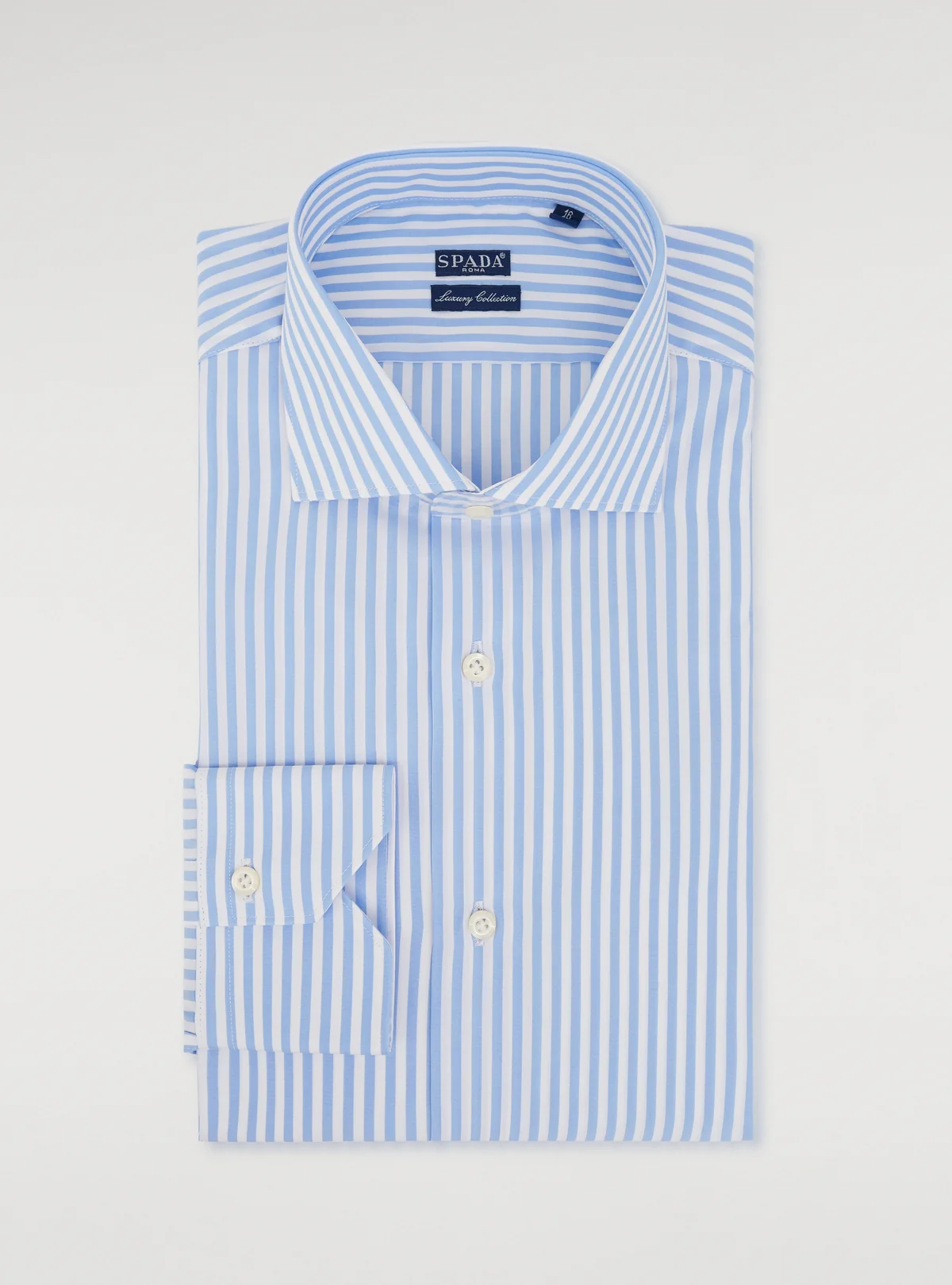 Camicia bastoncino collo francese in puro cotone