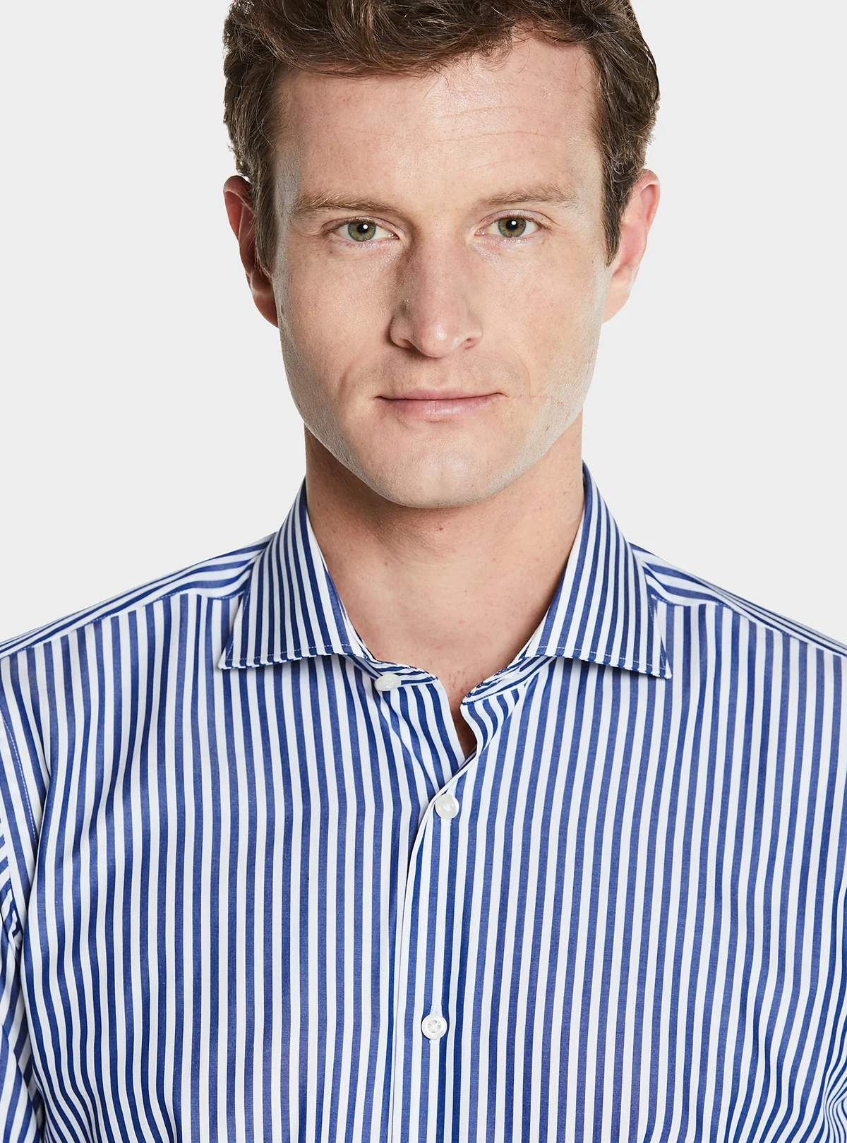 Camicia bastoncino collo francese in puro cotone - Image 3