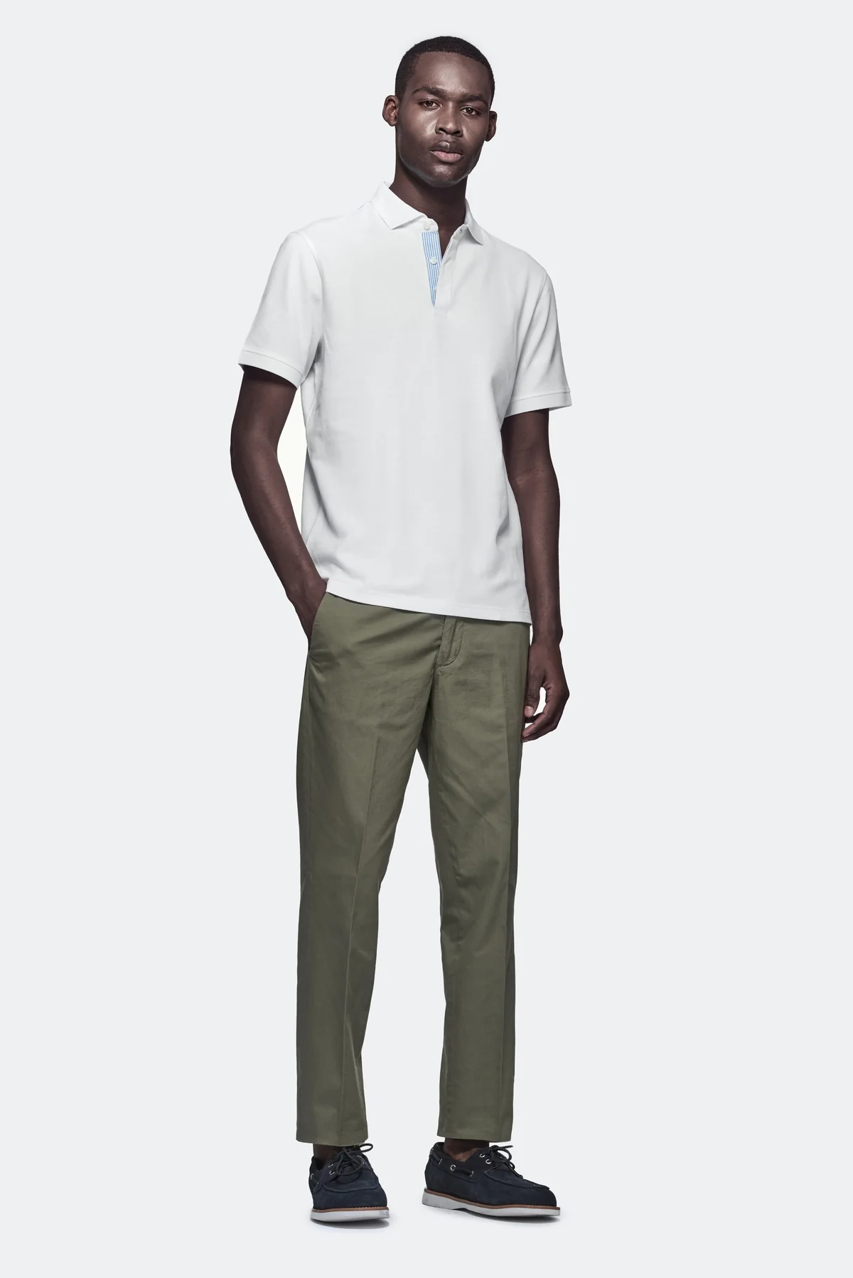 Polo piquet 100% cotone con colletto a contrasto - Image 3