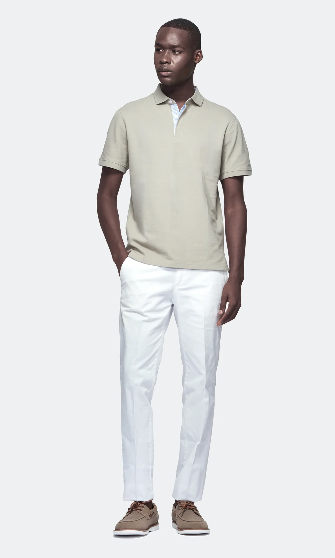 Polo piquet 100% cotone con colletto a contrasto - Image 3