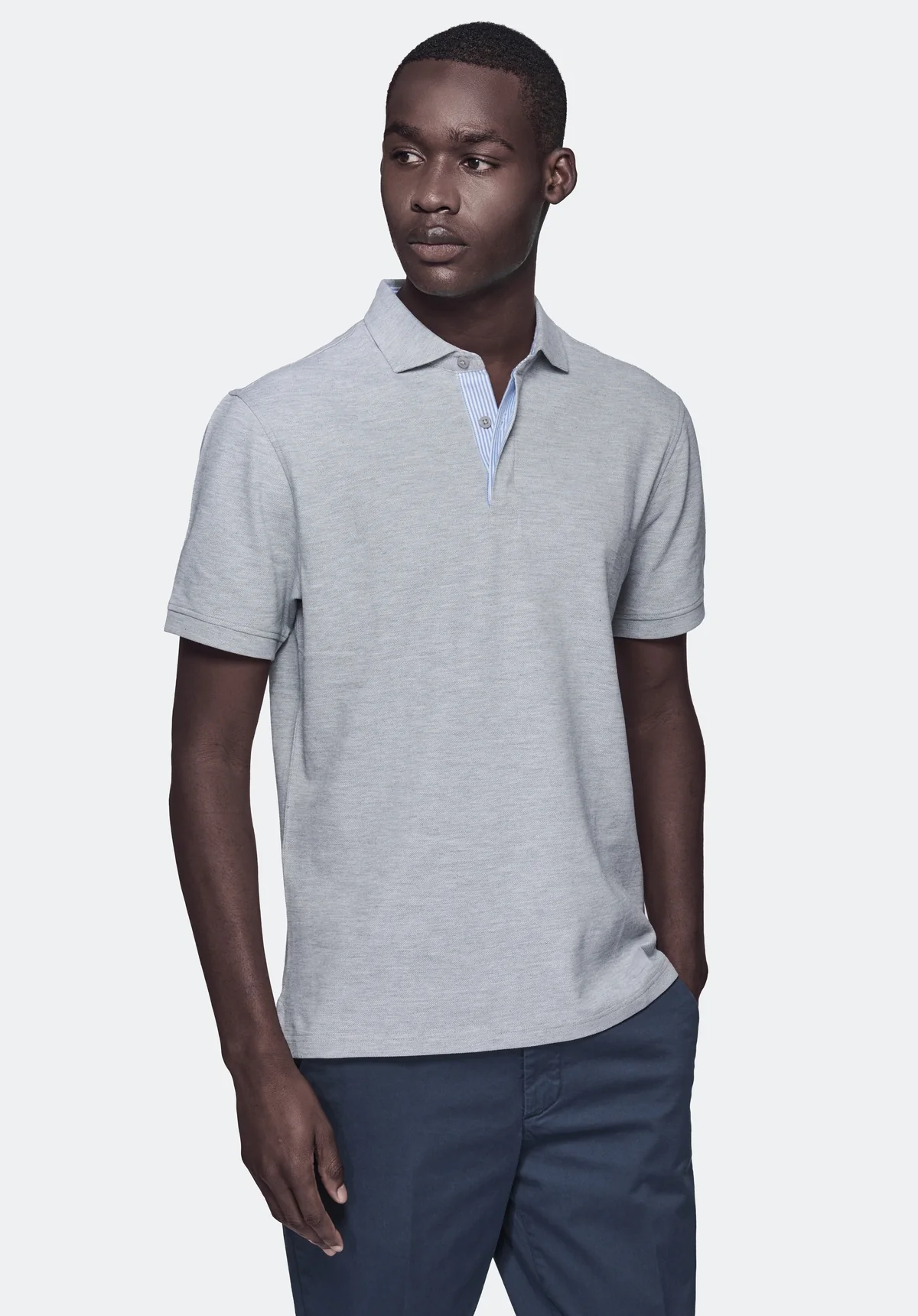 Polo piquet 100% cotone con colletto a contrasto - Image 3