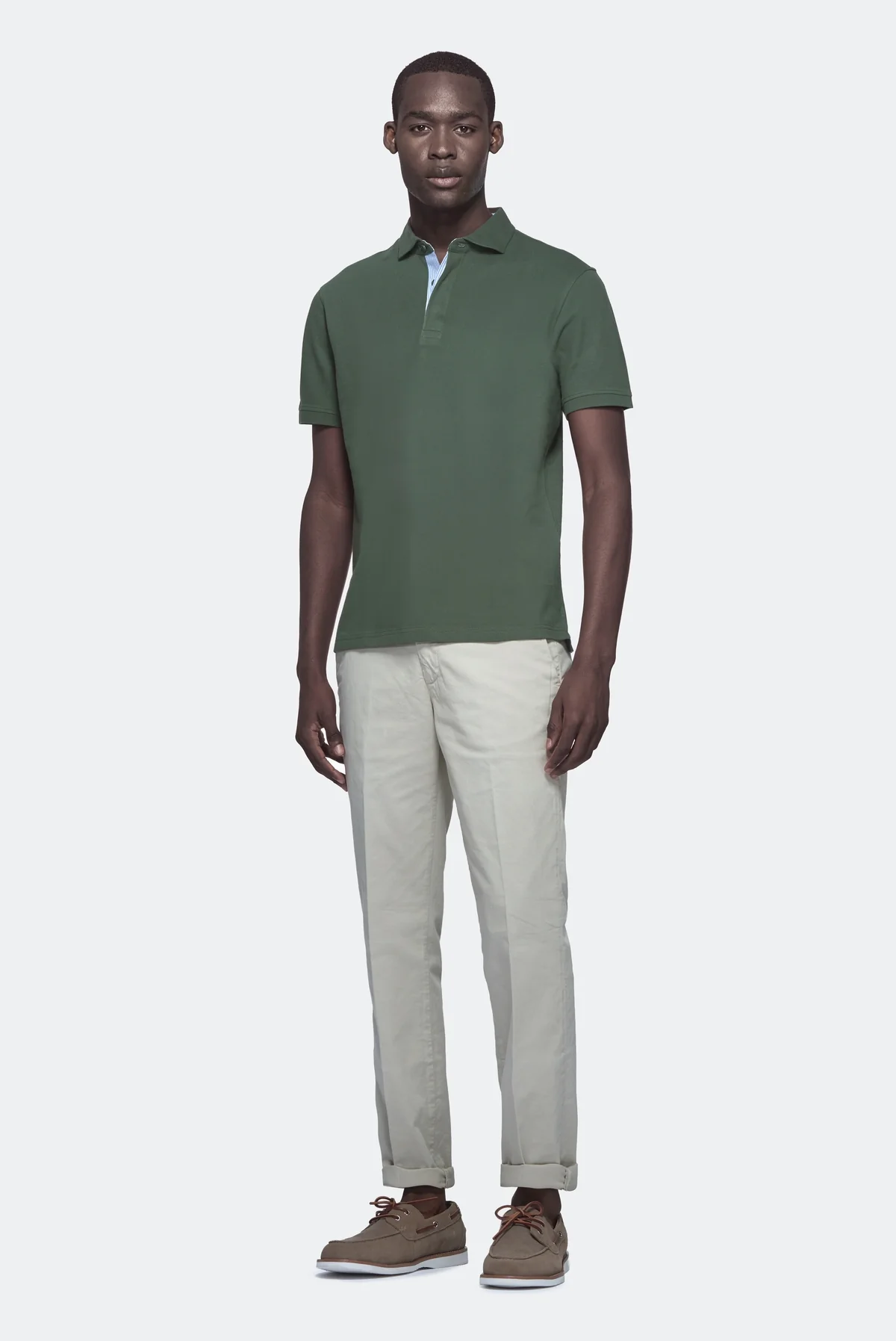 Polo piquet 100% cotone con colletto a contrasto - Image 3