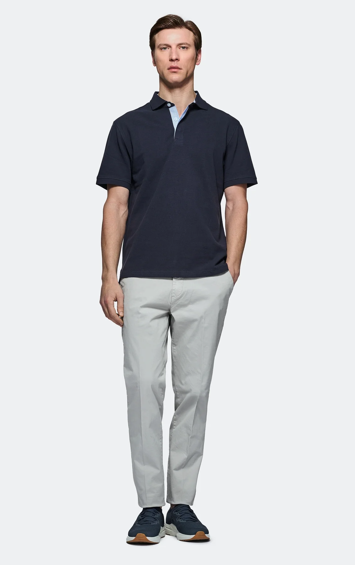 Polo piquet 100% cotone con colletto a contrasto - Image 3