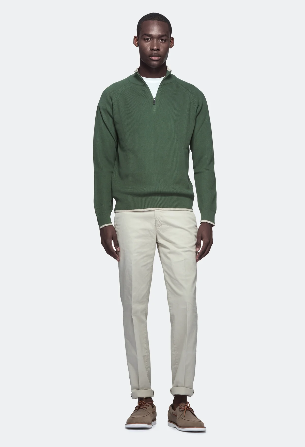 Maglia mezza zip in puro cotone - Image 3